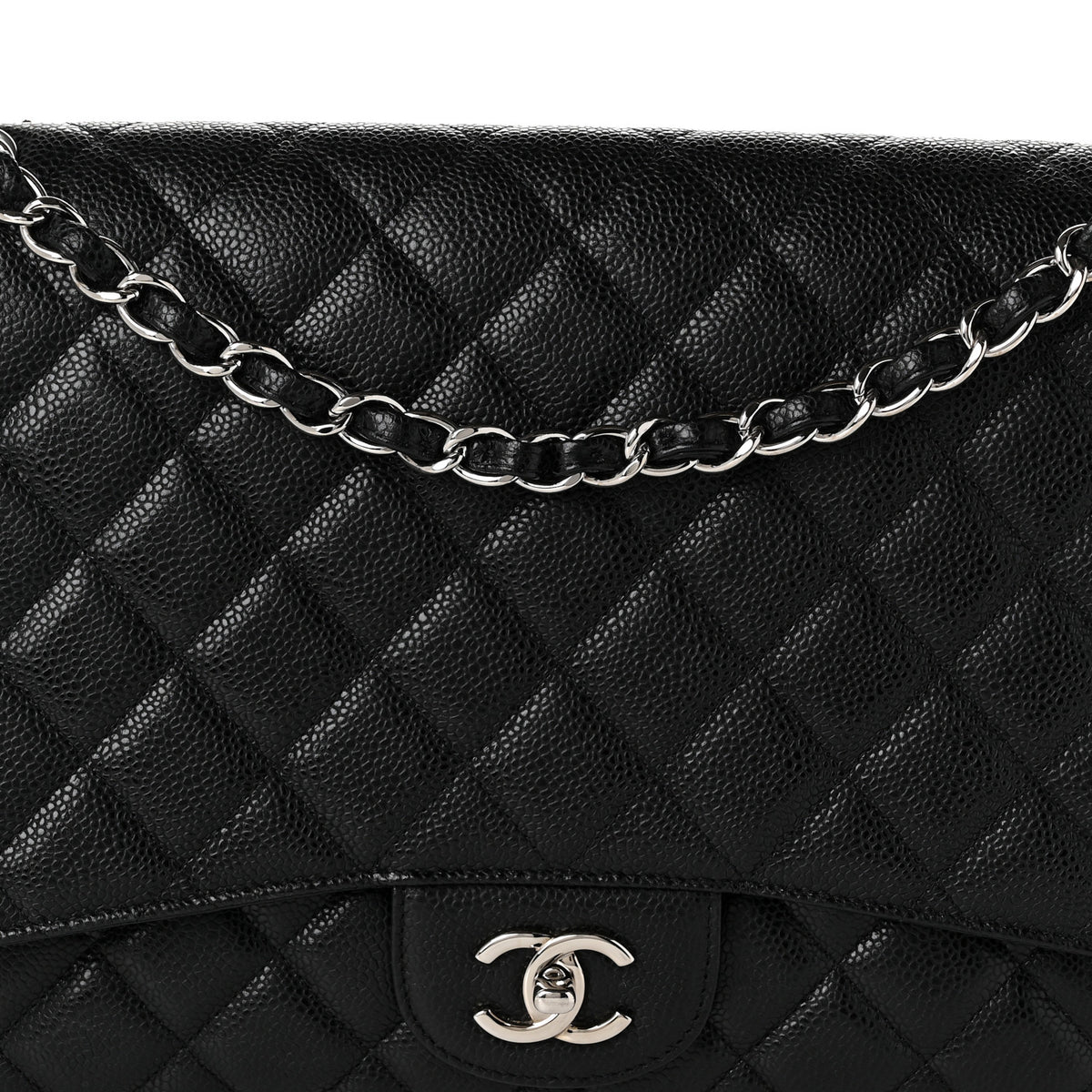 Caviar Quilted Maxi Single Flap Black