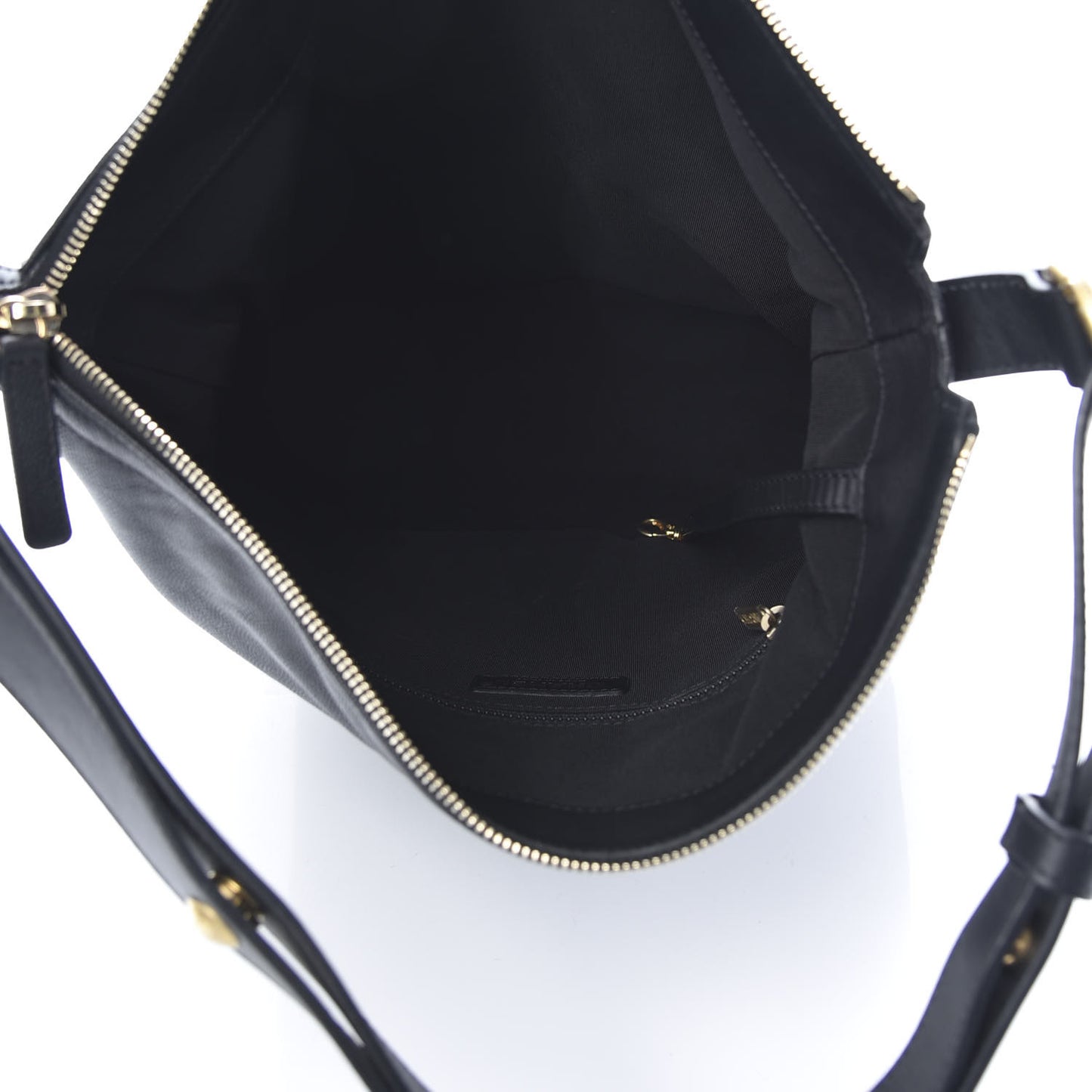 Grained Calfskin Quilted Casual Style Hobo Black