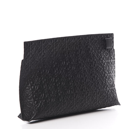 Loewe Calfskin Embossed Medium Repeat T Pouch Black 2 of 5