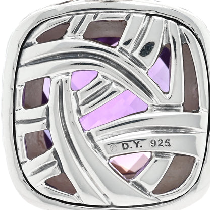 David Yurman Sterling Silver Amethyst 14mm Albion Enhancer Pendant 3 of 3