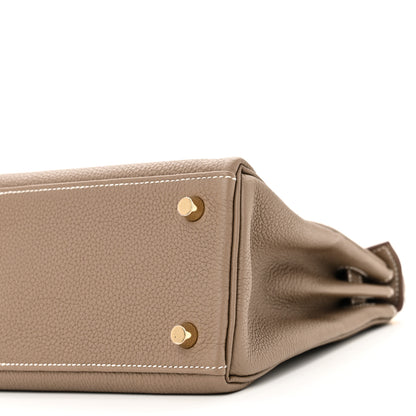 Hermes Togo Kelly Retourne 25 Etoupe 10 of 11