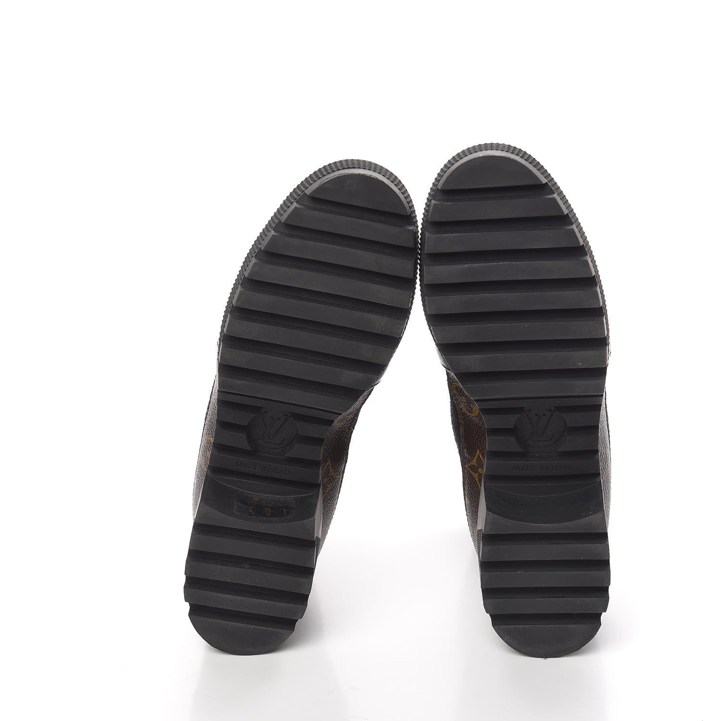 Suede Calfskin Monogram Laureate Platform Desert Boots Black 37