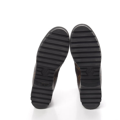 Louis Vuitton Suede Calfskin Monogram Laureate Platform Desert Boots Black 37 5 of 8