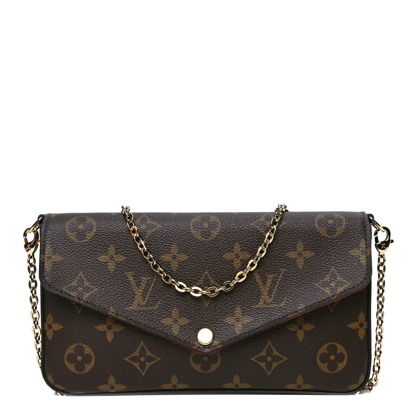 Monogram Pochette Felicie Chain Wallet Fuchsia