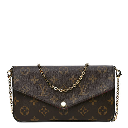Louis Vuitton Monogram Pochette Felicie Chain Wallet Fuchsia 1 of 5