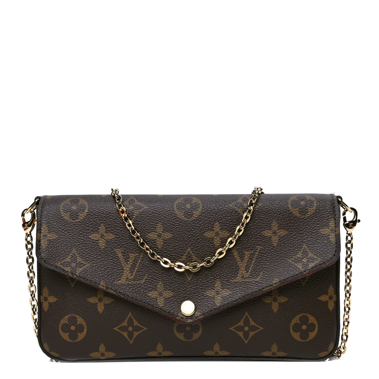 Louis Vuitton Monogram Pochette Felicie Chain Wallet Fuchsia 1 of 5