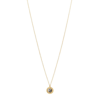 David Yurman 18K Yellow Gold Diamond Black Diamond Yin Yang Pendant Necklace 1 of 5