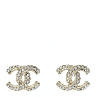 Chanel Pearl Queen of France CC Earrings Gold 1 of 5