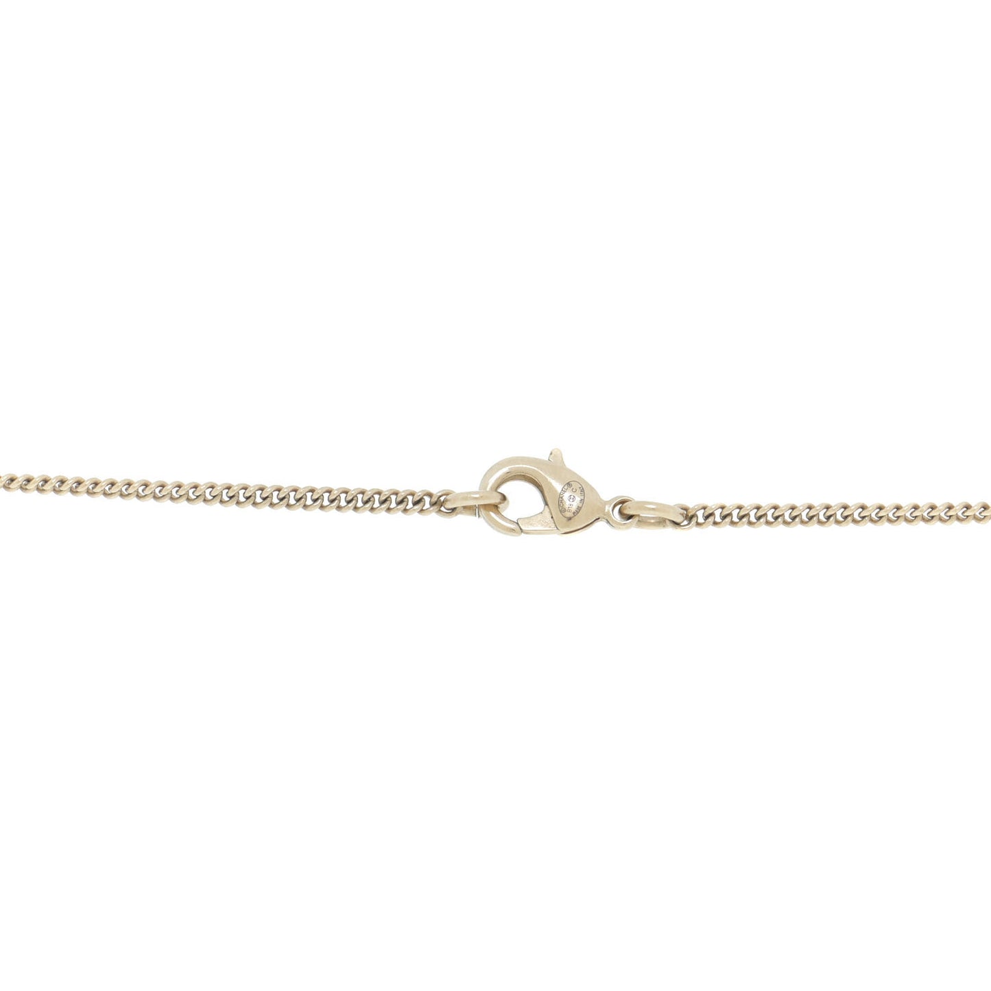 Baguette Crystal Quilted CC Pendant Necklace Gold