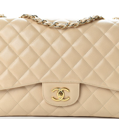 Chanel Caviar Quilted Jumbo Single Flap Beige Clair 8 of 11