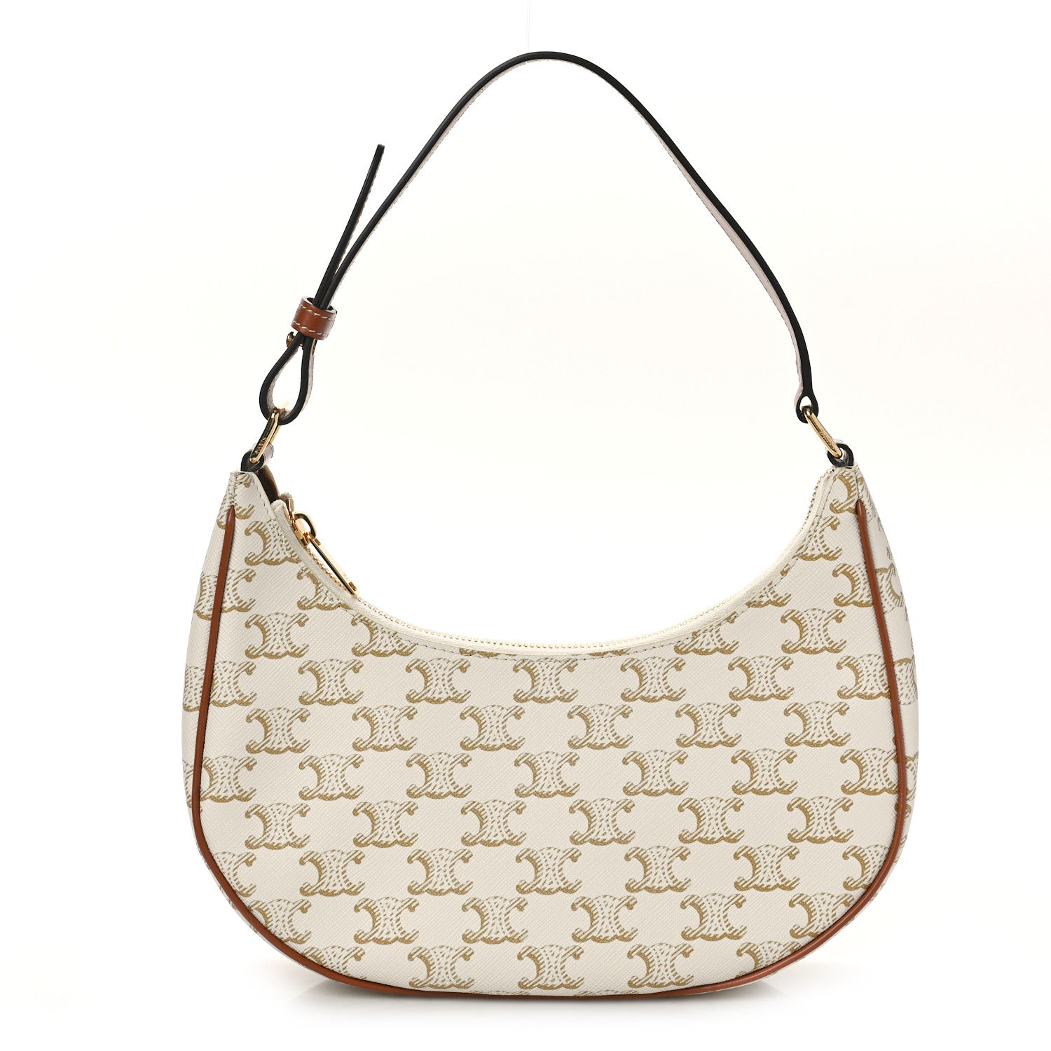 Celine Canvas Calfskin Ava Triomphe Shoulder Bag White 1 of 9