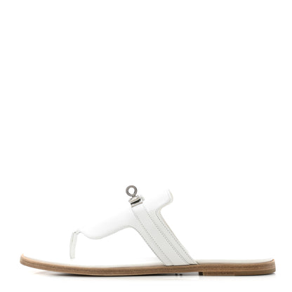 Hermes Calfskin Womens Elixir Sandals 39 White 1 of 9