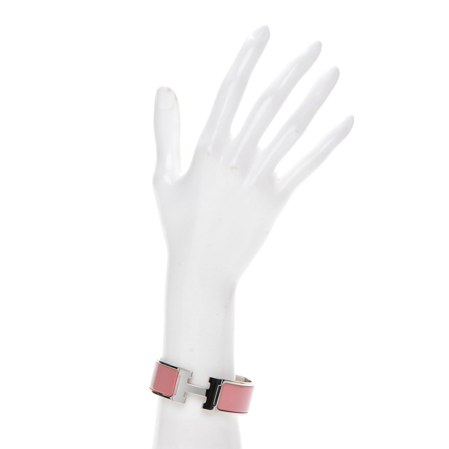 Hermes Enamel Wide Clic Clac H Bracelet PM Vieux Rose White 2 of 4