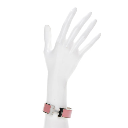 Hermes Enamel Wide Clic Clac H Bracelet PM Vieux Rose White 2 of 4
