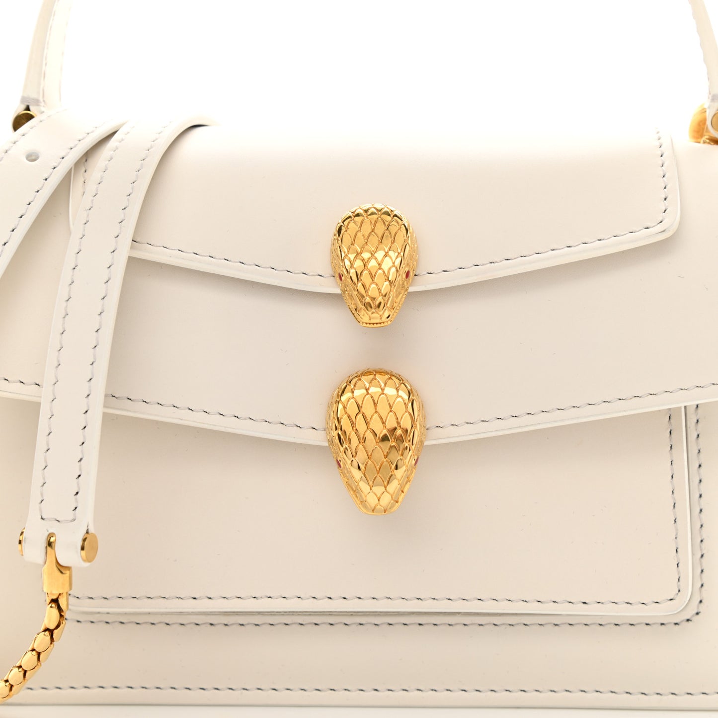 x ALEXANDER WANG Calfskin Serpenti Top Handle Belt Bag White