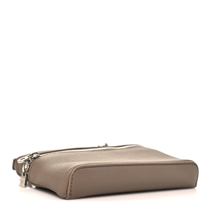 Loro Piana Grained Calfskin Extra Pocket Mini Pouch Warm Mastic 4 of 9