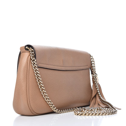 Gucci Pebbled Calfskin Medium Soho Flap Crossbody Camelia 3 of 10