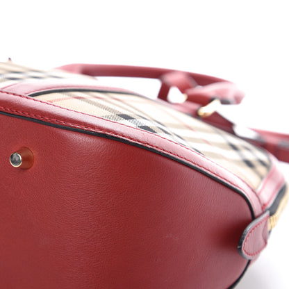 Burberry Horseferry Check Small Orchard Bowling Bag Honey Parade Red 10 of 11