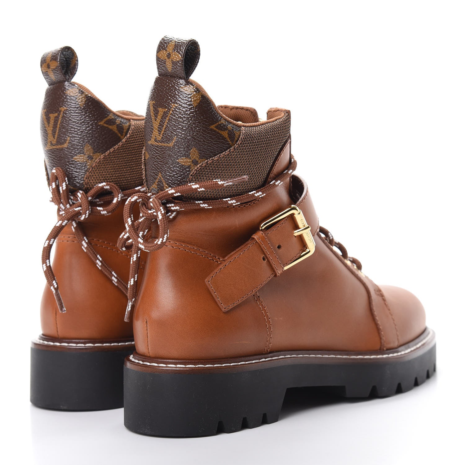 Louis Vuitton Calfskin Territory Ranger Combat Boots 38 Cognac 4 of 8