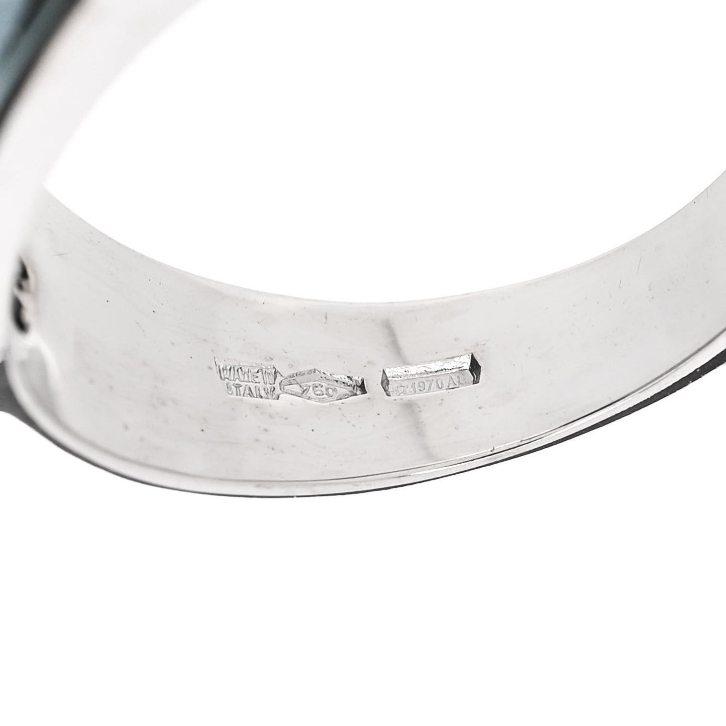 18K White Gold Blue Topaz Tronchetto Ring 54 7