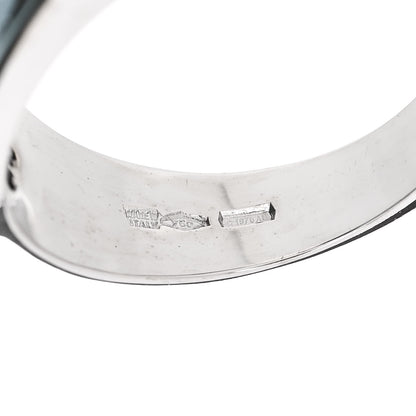 Bulgari 18K White Gold Blue Topaz Tronchetto Ring 54 7 6 of 6