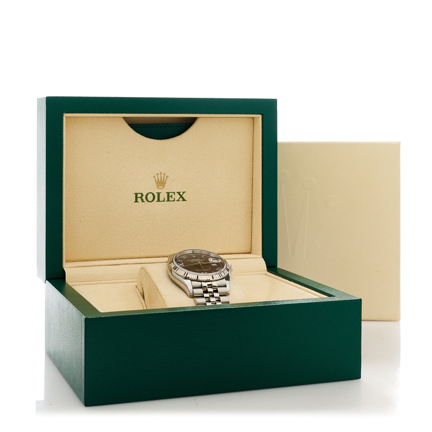 Stainless Steel 18K White Gold Diamond 36mm Oyster Perpetual Datejust Watch Aubergine Roman 126234