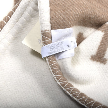 Hermes Wool Cashmere Avalon Baby Blanket Noisette Moyen White 3 of 4