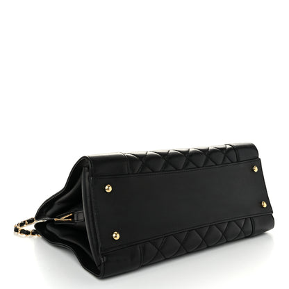 Chanel Sheepskin Quilted Mademoiselle Vintage Shopping Tote Black 4 of 11