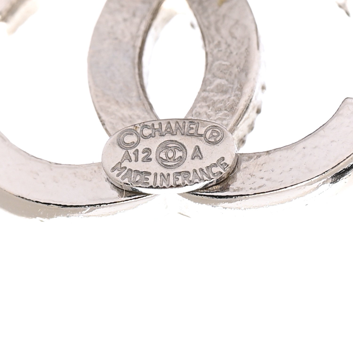 Chanel Crystal Mini Timeless CC Earrings Silver 4 of 4