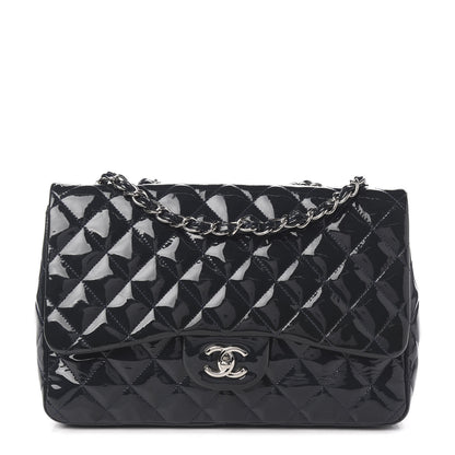 Chanel Patent Quilted Jumbo Single Flap Navy 1 of 9