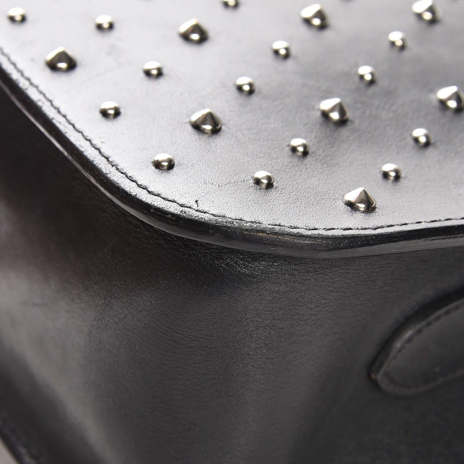 Alexander McQueen Calfskin Studded Small Padlock Crossbody Bag Black 11 of 12