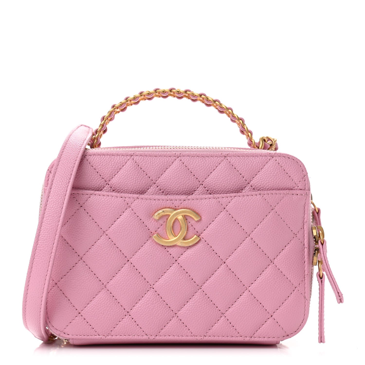 Chanel Caviar Quilted Pick Me Up Small Vanity Case Light Pink 1 of 14