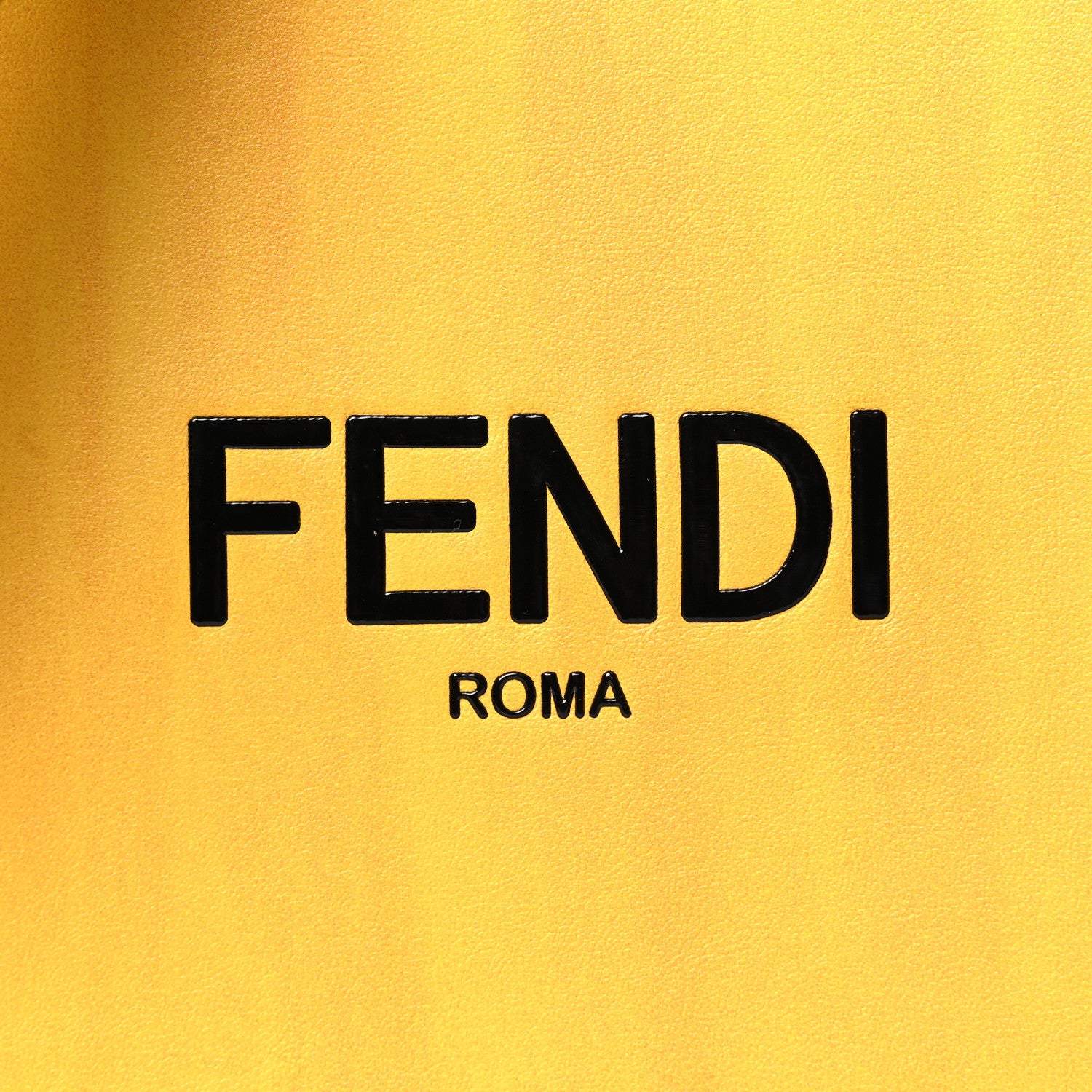 Fendi Vitello Fluffy Logo Small Pack Shopper Tote Yellow Box Black 8 of 12