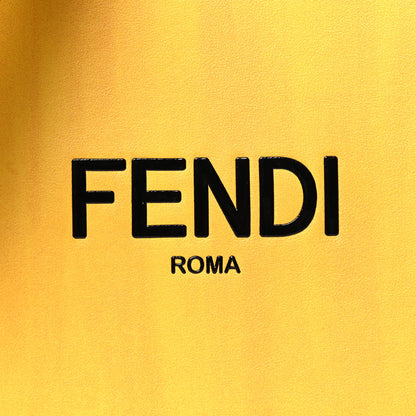 Fendi Vitello Fluffy Logo Small Pack Shopper Tote Yellow Box Black 8 of 12
