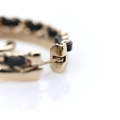 Chanel Lambskin CC Chain Hoop Earrings Black Gold 3 of 5