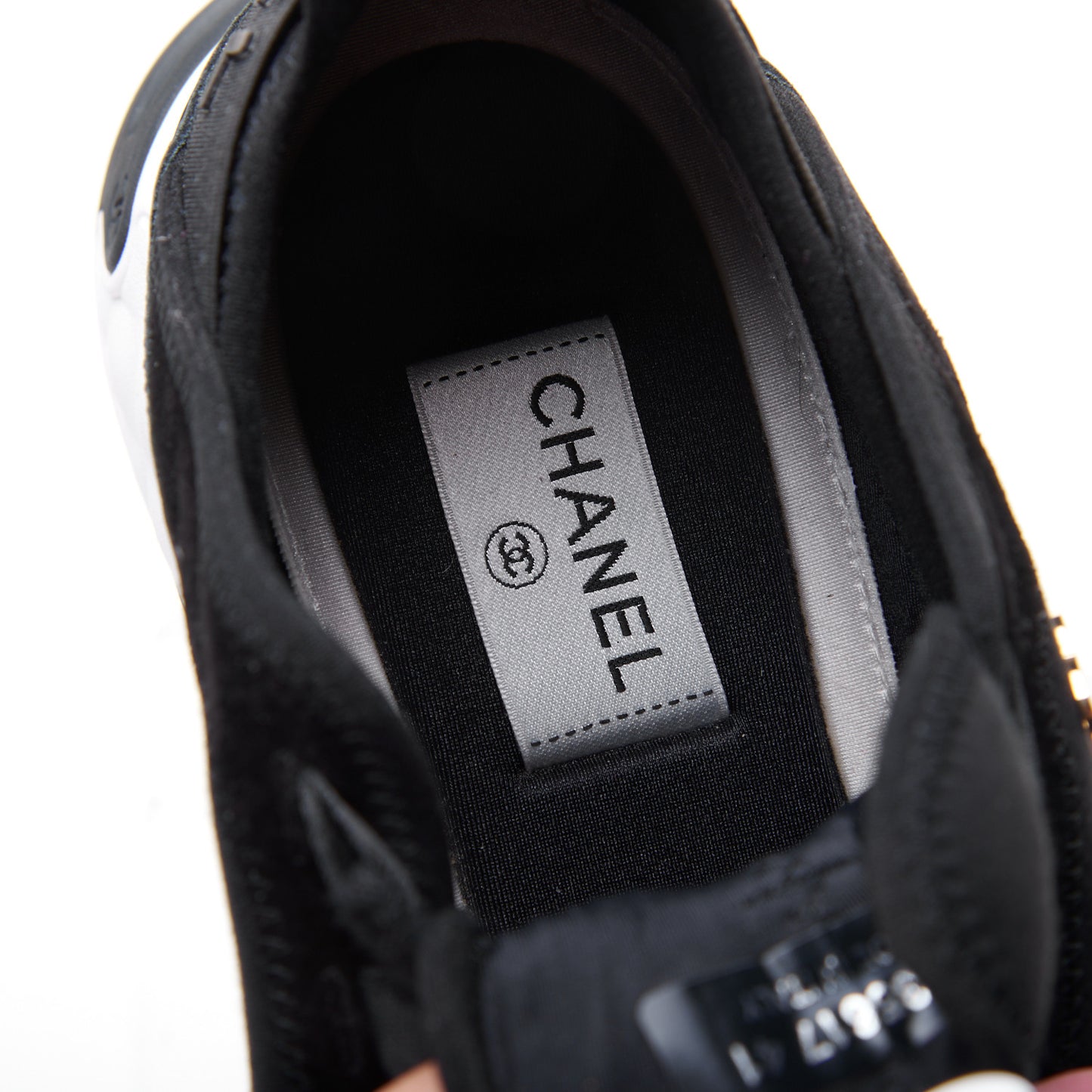 Velvet Calfskin Mixed Fibers CC Sneakers 41 Black