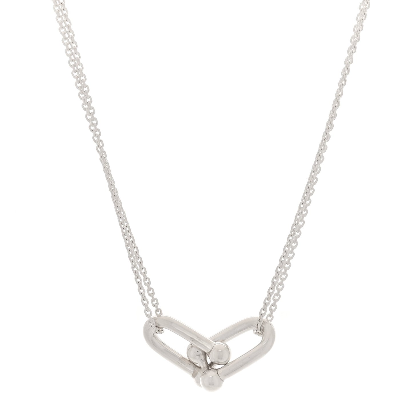 Sterling Silver Double HardWear Link Pendant Necklace