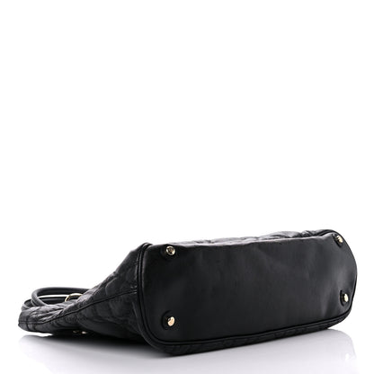 Christian Dior Coated Canvas Cannage Large Dior Soft Shopping Tote Black 4 of 15