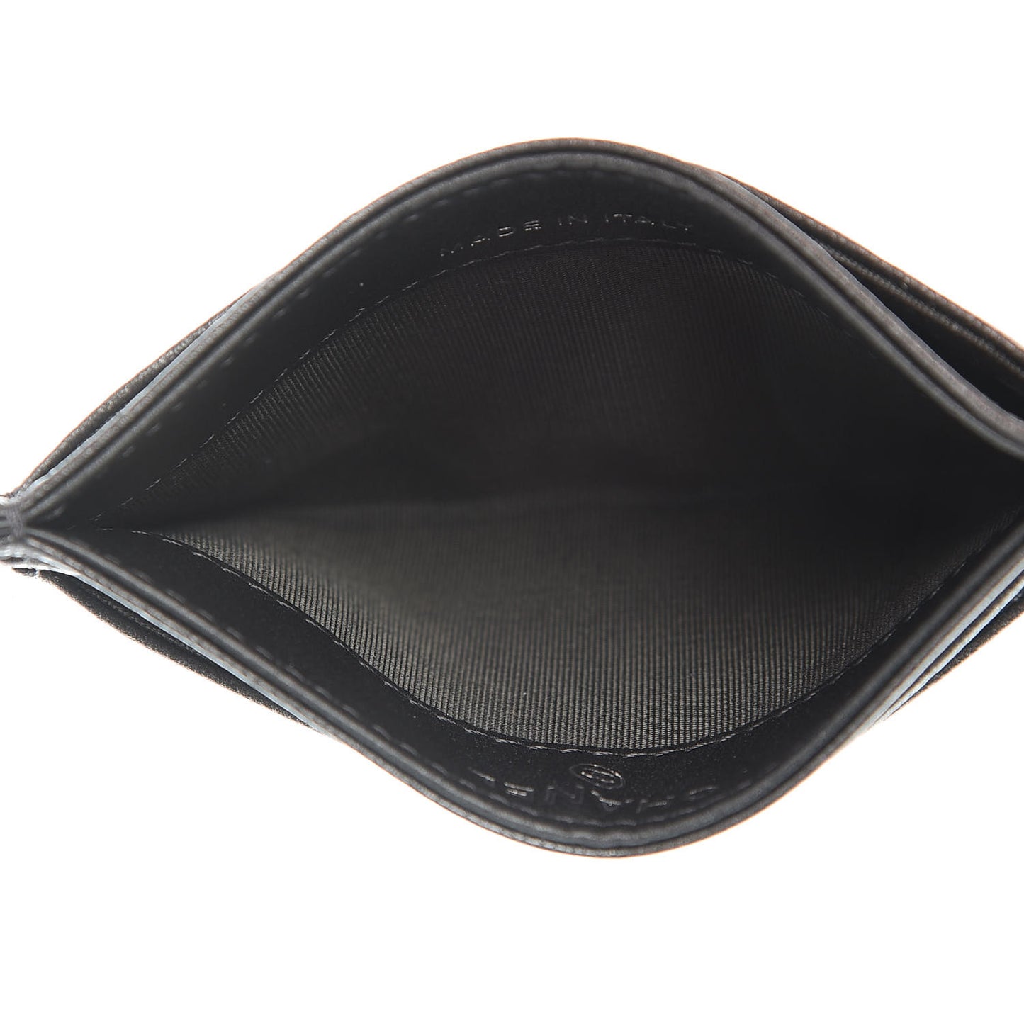 Goatskin Camellia Embossed Card Holder Anthracite