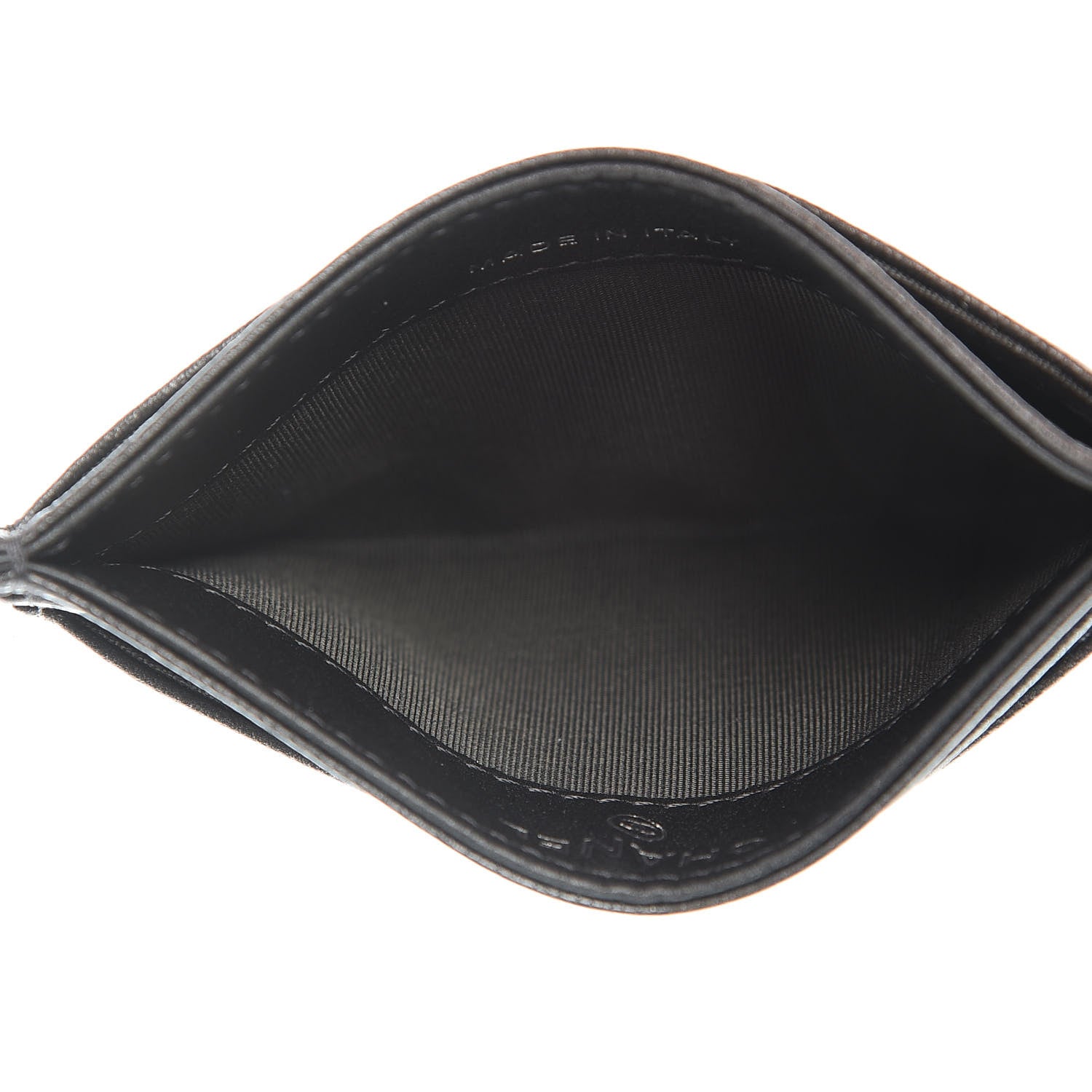 Chanel Goatskin Camellia Embossed Card Holder Anthracite 5 of 9