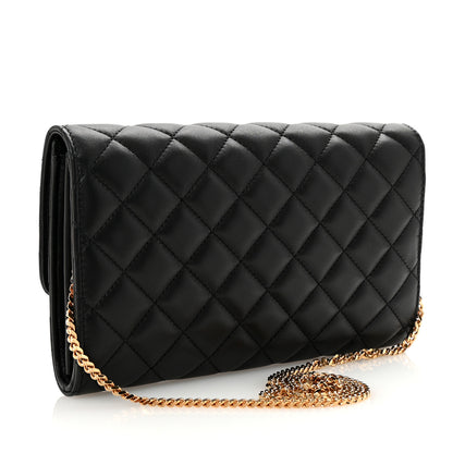 Versace Lambskin Quilted Medusa Wallet On Chain Crossbody Black 3 of 9