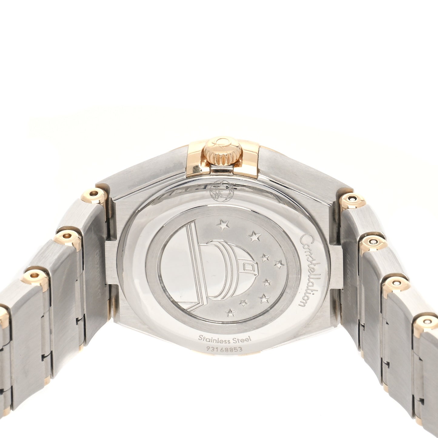 Stainless Steel 18K Yellow Gold Mother of Pearl 25mm Constellation Quartz Watch 131.20.25.60.05.002