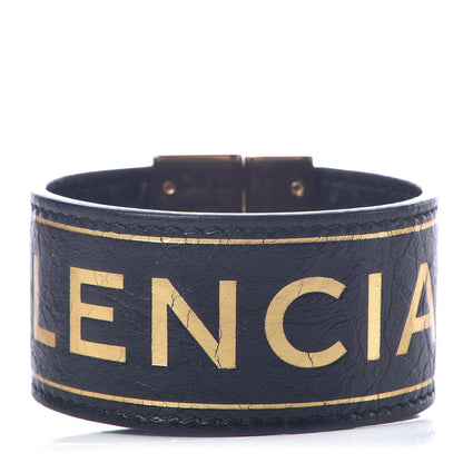 Balenciaga Agneau Logo Blanket Bracelet Black 1 of 9