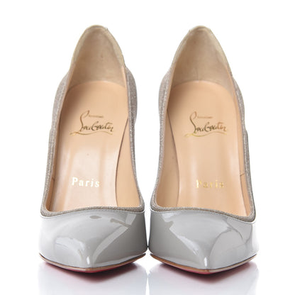 Christian Louboutin Glitter Patent Tucsick 120 Pumps 36 Gris Ivory 2 of 8
