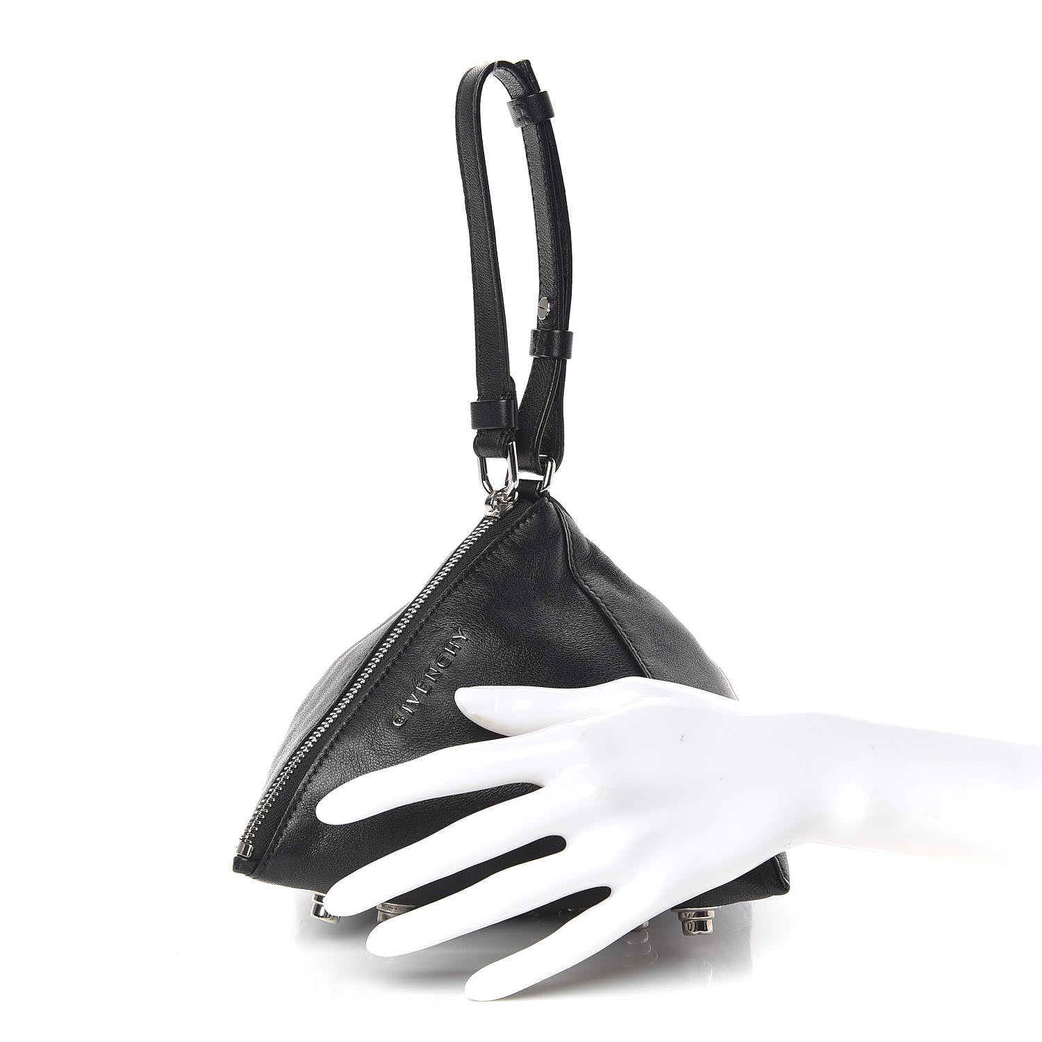 Givenchy Lambskin Studded Triangle Wristlet Black 2 of 6