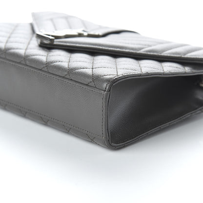 Saint Laurent Grain De Poudre Textured Mixed Matelasse Medium Triquilt Monogram Satchel Earth 7 of 10