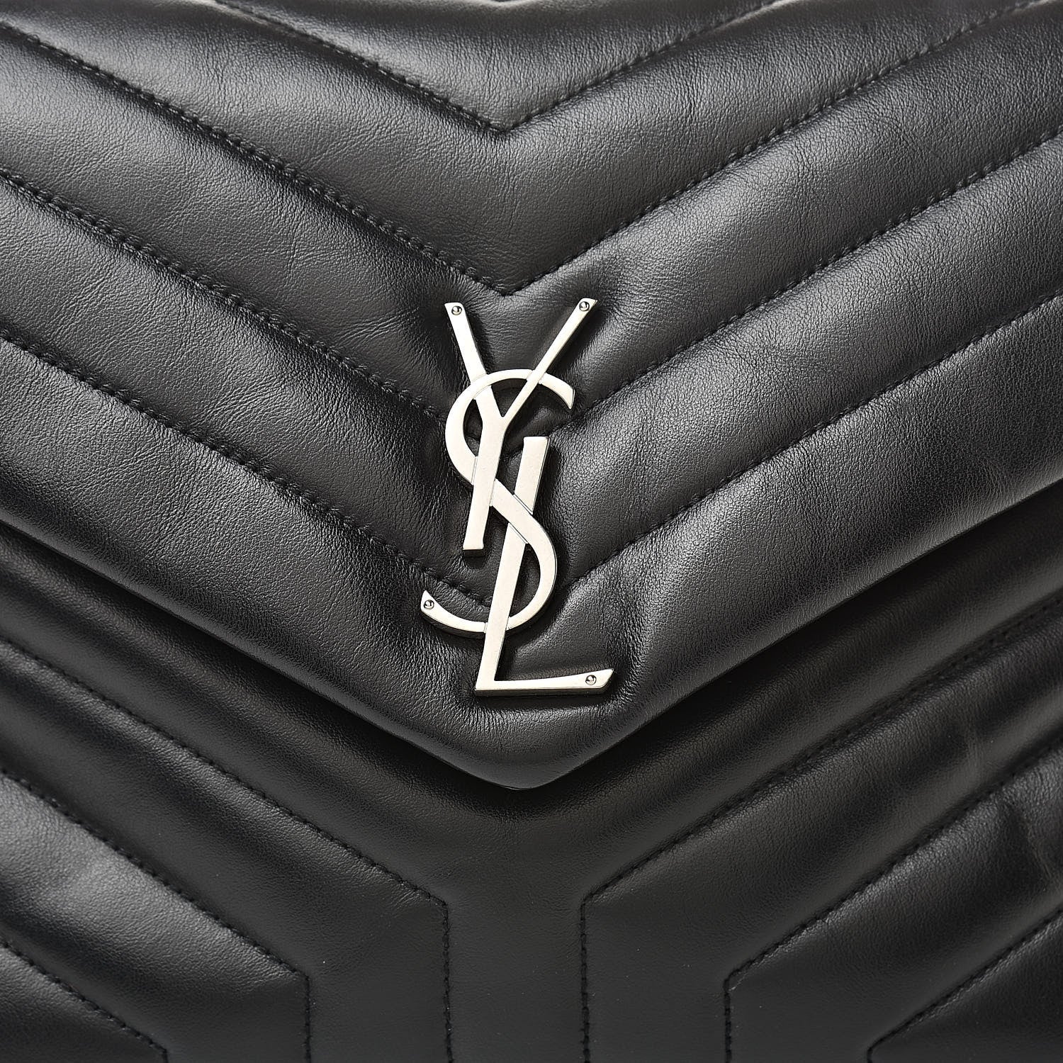 Saint Laurent Calfskin Y Quilted Monogram Medium Loulou Chain Satchel Black 9 of 12