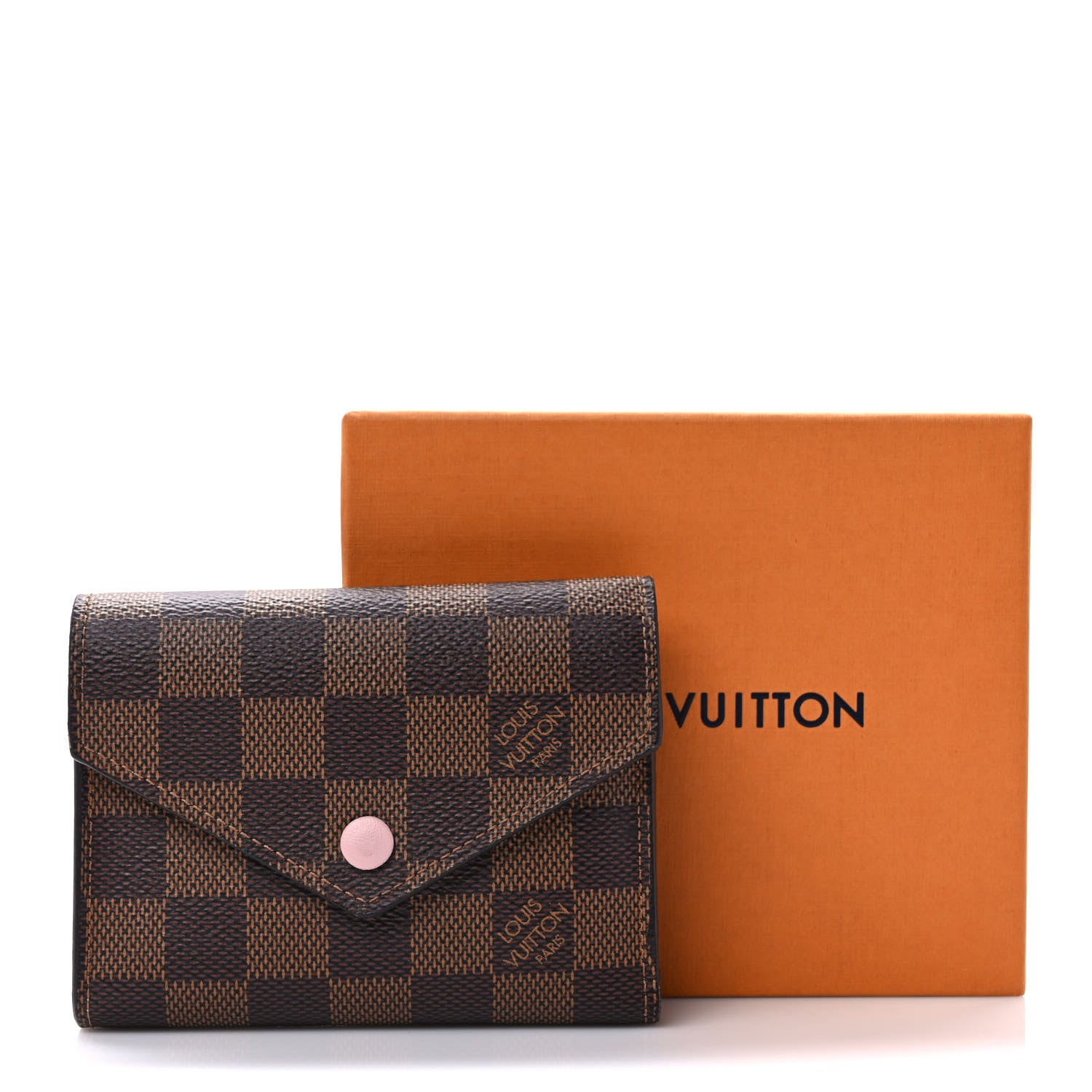 Louis Vuitton Damier Ebene Victorine Wallet Rose Ballerine 7 of 7