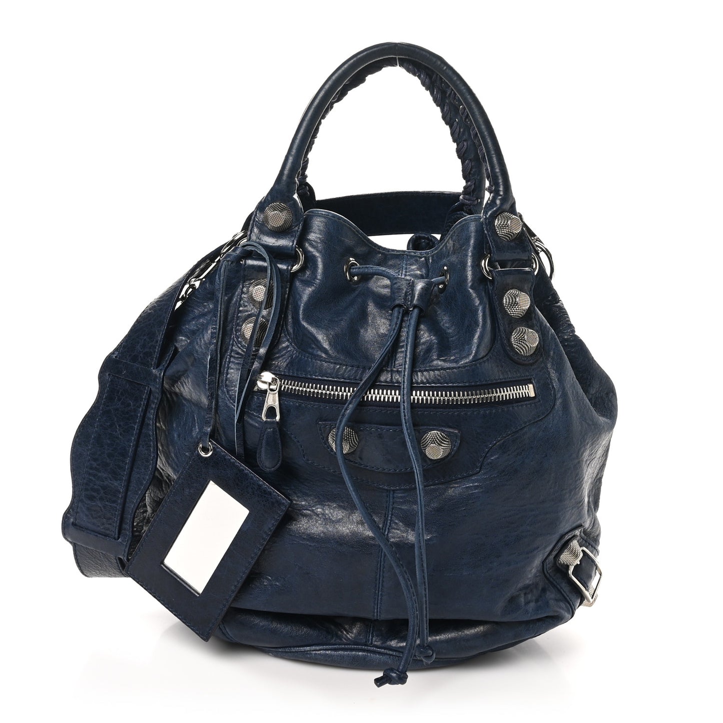 Agneau Giant 21 Silver Hardware Pompon Marine