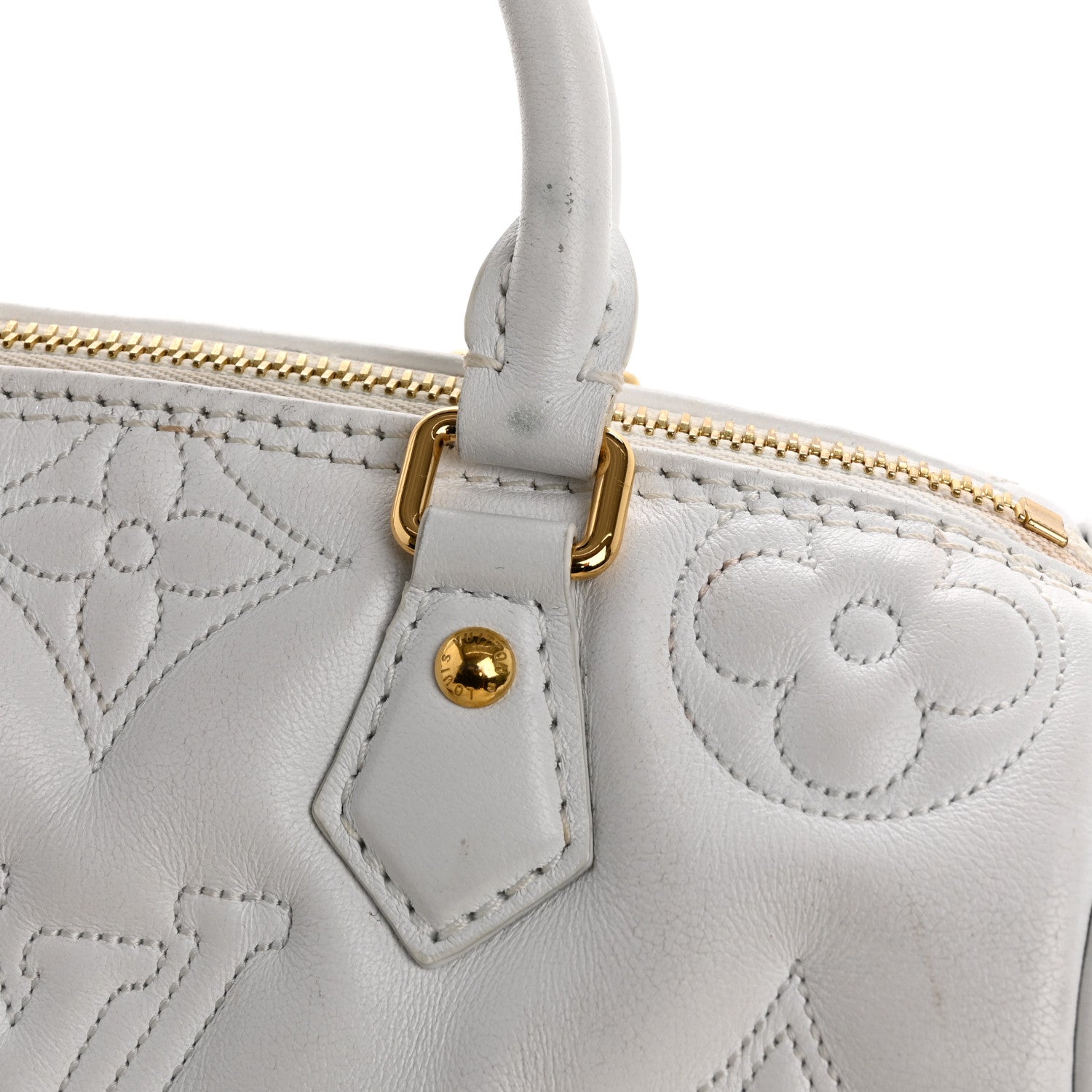 Louis Vuitton Calfskin Bubblegram Papillon BB Snow White 10 of 15